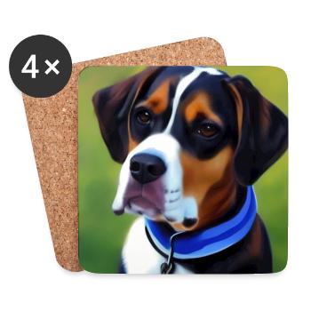 Hunde Bild - Untersetzer (4er-Set) - Weiß - Vorne
