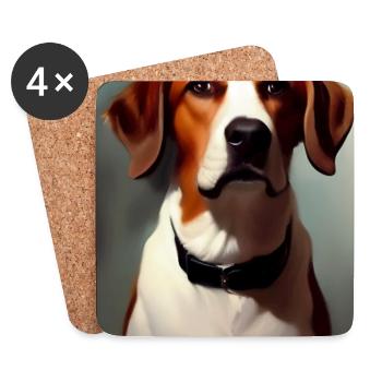 Hunde Bild - Untersetzer (4er-Set) - Weiß - Vorne