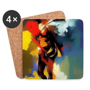 Abstrakte Kunst - Untersetzer (4er-Set) - Weiß - Vorne