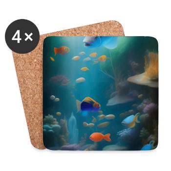 Fische, Aquarium - Untersetzer (4er-Set) - Weiß - Vorne