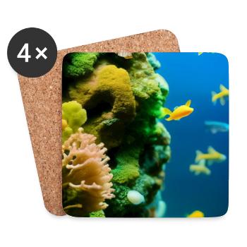 Fische, Aquarium - Untersetzer (4er-Set) - Weiß - Vorne