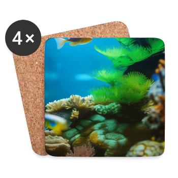 Fische, Aquarium - Untersetzer (4er-Set) - Weiß - Vorne