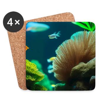 Fische, Aquarium - Untersetzer (4er-Set) - Weiß - Vorne