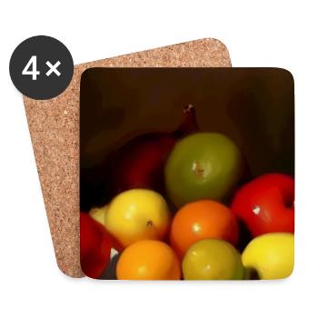 Früchte - Untersetzer (4er-Set) - Weiß - Vorne