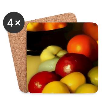 Früchte - Untersetzer (4er-Set) - Weiß - Vorne