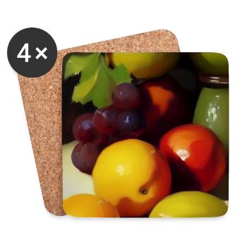 Früchte - Untersetzer (4er-Set) - Weiß - Vorne