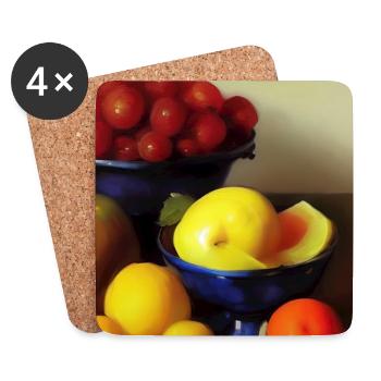Früchte - Untersetzer (4er-Set) - Weiß - Vorne