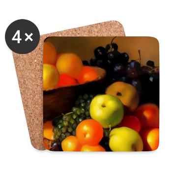 Früchte - Untersetzer (4er-Set) - Weiß - Vorne