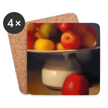 Früchte - Untersetzer (4er-Set) - Weiß - Vorne