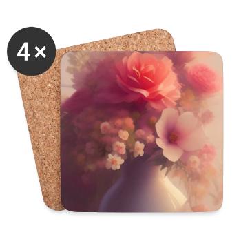 Blumen Kunst - Untersetzer (4er-Set) - Weiß - Vorne