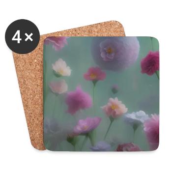 Blumen Kunst - Untersetzer (4er-Set) - Weiß - Vorne