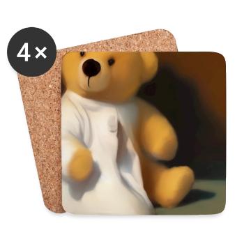 Teddybär - Untersetzer (4er-Set) - Weiß - Vorne