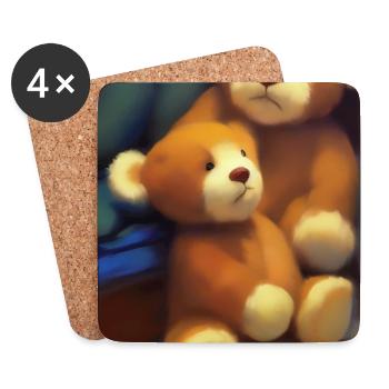 Teddybär - Untersetzer (4er-Set) - Weiß - Vorne