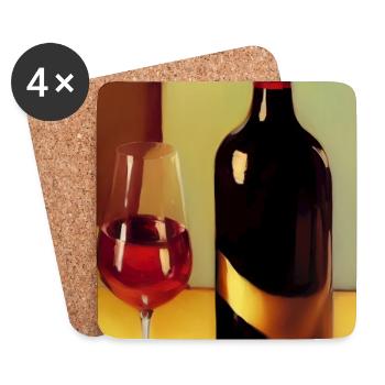 Wein Trinker - Untersetzer (4er-Set) - Weiß - Vorne