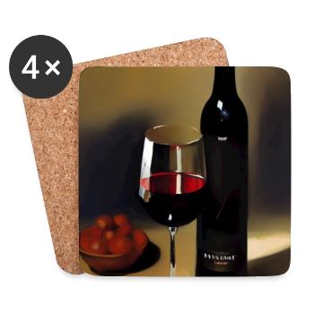 Wein Trinker - Untersetzer (4er-Set) - Weiß - Vorne