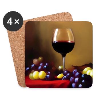 Wein Trinker - Untersetzer (4er-Set) - Weiß - Vorne