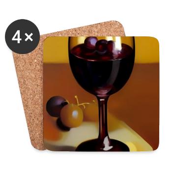 Wein Trinker - Untersetzer (4er-Set) - Weiß - Vorne
