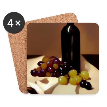 Wein Trinker - Untersetzer (4er-Set) - Weiß - Vorne