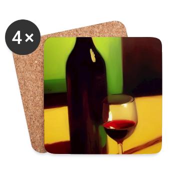 Wein Trinker - Untersetzer (4er-Set) - Weiß - Vorne