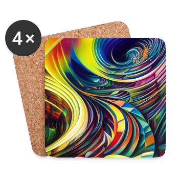 Abstrakte Kunst - Untersetzer (4er-Set) - Weiß - Vorne
