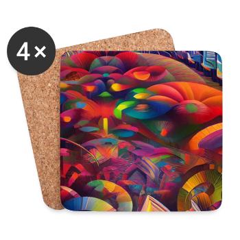 Abstrakte Kunst - Untersetzer (4er-Set) - Weiß - Vorne