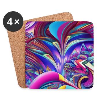 Abstrakte Kunst - Untersetzer (4er-Set) - Weiß - Vorne