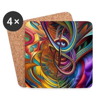 Abstrakte Kunst - Untersetzer (4er-Set) - Weiß - Vorne