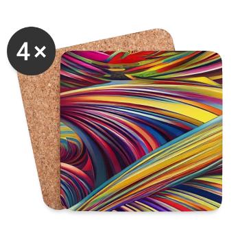 Abstrakte Kunst - Untersetzer (4er-Set) - Weiß - Vorne