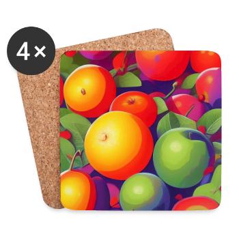 Früchte - Untersetzer (4er-Set) - Weiß - Vorne