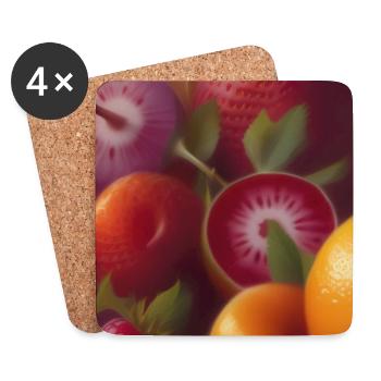 Früchte - Untersetzer (4er-Set) - Weiß - Vorne
