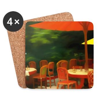 Asiatisches Cafe im Freien - Untersetzer (4er-Set) - Weiß - Vorne
