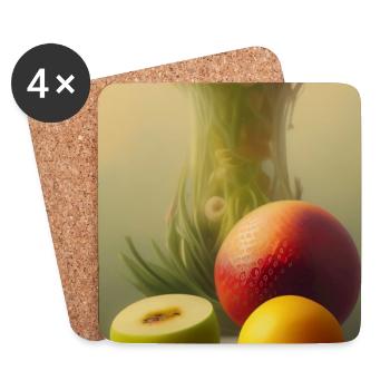 Früchte - Untersetzer (4er-Set) - Weiß - Vorne