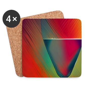 Kaleidoskop Glasdesign - Untersetzer (4er-Set) - Weiß - Vorne