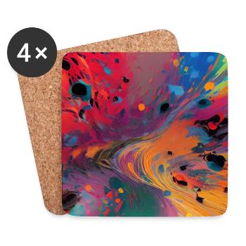 Abstrakte Kunst - Untersetzer (4er-Set) - Weiß - Vorne