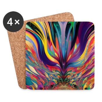 Abstrakte Kunst - Untersetzer (4er-Set) - Weiß - Vorne