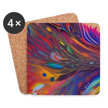 Abstrakte Kunst - Untersetzer (4er-Set) - Weiß - Vorne