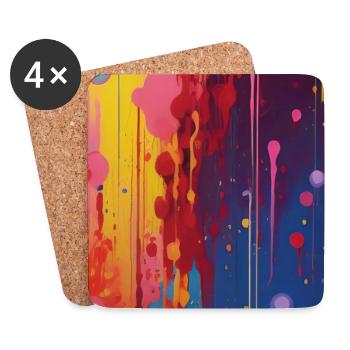 Abstrakte Kunst - Untersetzer (4er-Set) - Weiß - Vorne