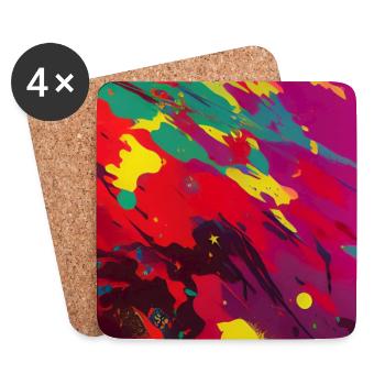 Abstrakte Kunst - Untersetzer (4er-Set) - Weiß - Vorne