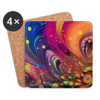Abstrakte Kunst - Untersetzer (4er-Set) - Weiß - Vorne