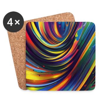 Abstrakte Kunst - Untersetzer (4er-Set) - Weiß - Vorne