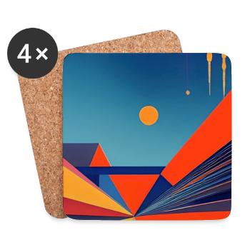 Abstrakte Kunst - Untersetzer (4er-Set) - Weiß - Vorne