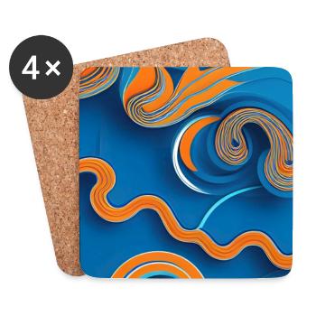 Abstrakte Kunst - Untersetzer (4er-Set) - Weiß - Vorne