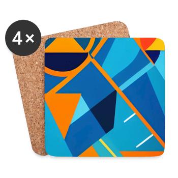 Abstrakte Kunst - Untersetzer (4er-Set) - Weiß - Vorne