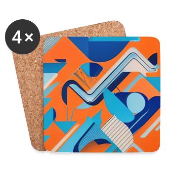 Abstrakte Kunst - Untersetzer (4er-Set) - Weiß - Vorne