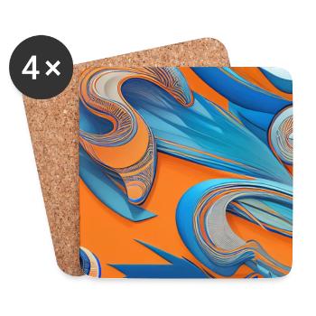 Abstrakte Kunst - Untersetzer (4er-Set) - Weiß - Vorne