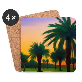 Arabische Wüste - Untersetzer (4er-Set) - Weiß - Vorne