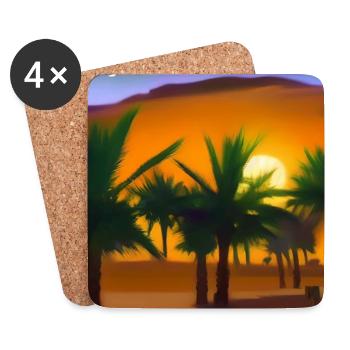 Arabische Wüste - Untersetzer (4er-Set) - Weiß - Vorne