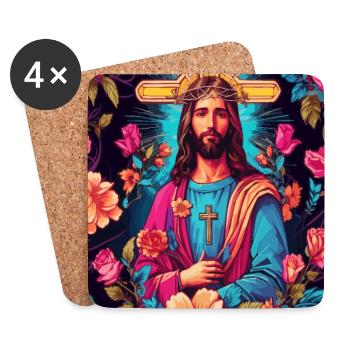 Jesus Christus - Untersetzer (4er-Set) - Weiß - Vorne