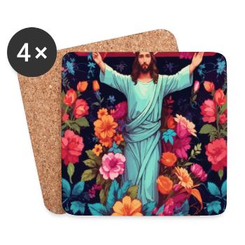 Jesus Christus - Untersetzer (4er-Set) - Weiß - Vorne