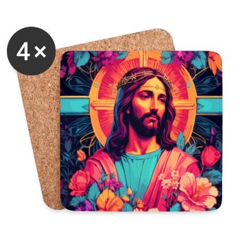 Jesus Christus - Untersetzer (4er-Set) - Weiß - Vorne
